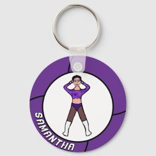 Porte-clés Majorette/ Danseur violet et noir #2