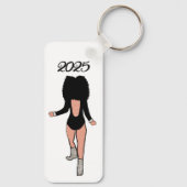 Porte-clés Majorette / Danseuse Porte - clé Black Silver Tige (Verso)