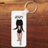 Porte-clés Majorette / Danseuse Porte - clé Black Silver Tige (Verso)