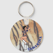 Porte-clés Majorette/ Danseuse Tigre Bleu #2 (Recto)