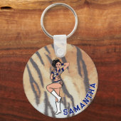Porte-clés Majorette/ Danseuse Tigre Bleu #2 (Recto)