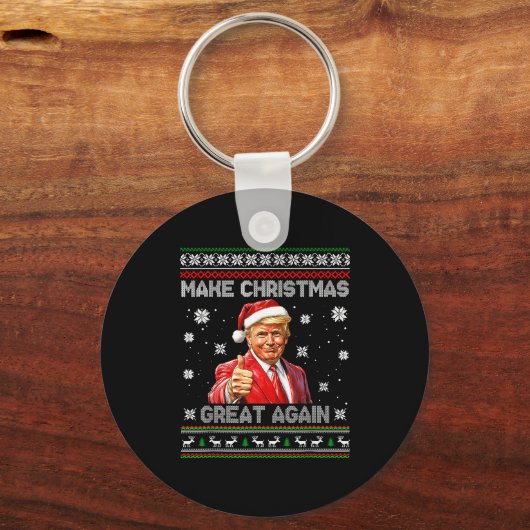 Porte-clés Make Christmas Great Again Xmas Funny Trump Pajama (Recto)