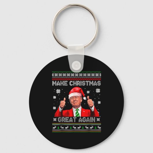 Porte-clés Make Christmas Great Again Xmas Funny Trump Pajama (Recto)