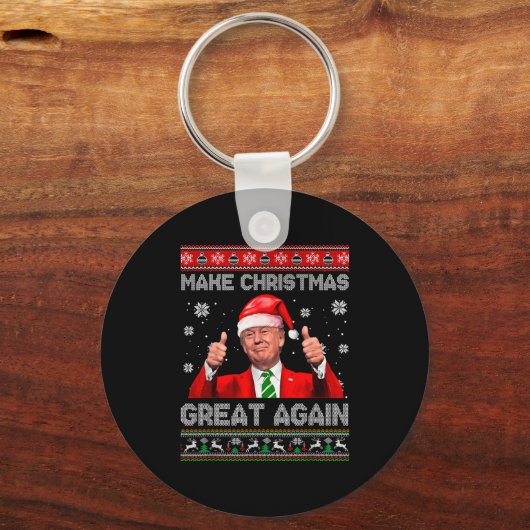 Porte-clés Make Christmas Great Again Xmas Funny Trump Pajama (Recto)
