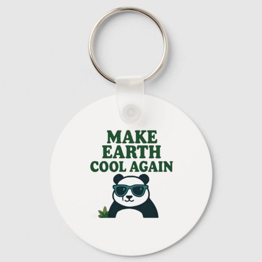 Porte-clés Make Earth Cool Again Funny Eco Panda Design T Shi (Recto)