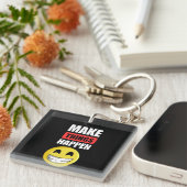 Porte-clés Make Things Happen Motivational Smiley Keychain (Devant Droit)