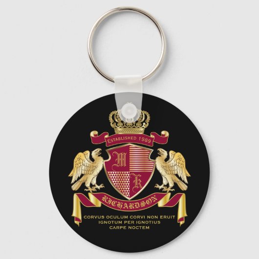 Porte-clés Make Your Own Coat of Arms Red Gold Eagle Emblème (Recto)