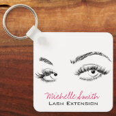Porte-clés Makeup Artist Lashes Brows Black White Qr Code (Recto)