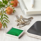 Porte-clés Malachite verte en gros plan (Côté)