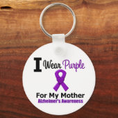 Porte-clés Maladie d'Alzheimer Ruban pourpre pour ma mère (Recto)