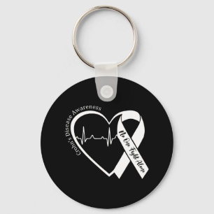 Porte-clés Maladie de Crohns Coeur soutien de Ribbon violet d