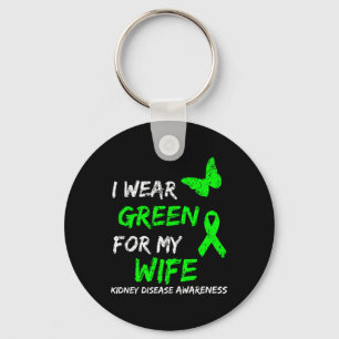 Porte-clés Maladie Je Porte Le Ruban Vert Pour Ma Femme