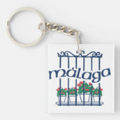 Porte-clés Malaga, fenêtre avec des fleurs (Devant)