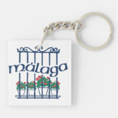 Porte-clés Malaga, fenêtre avec des fleurs (Dos)