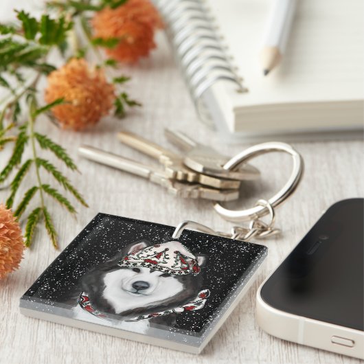 Porte-clés Malamute d'Alaska (Devant Droit)