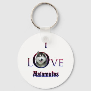 Porte-clés Malamute d'Alaska I Love