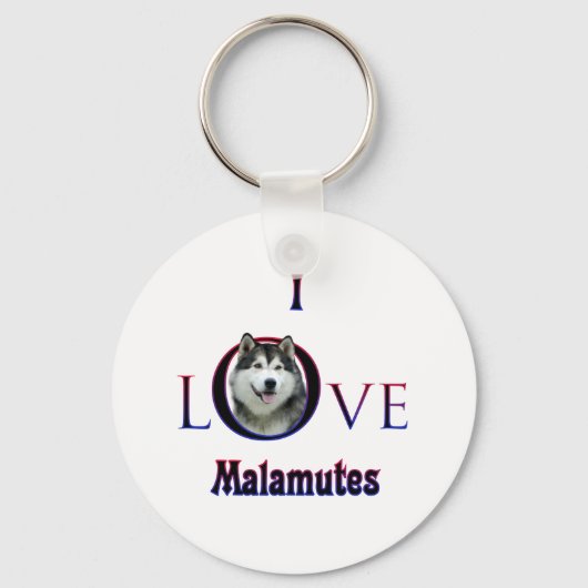 Porte-clés Malamute d'Alaska I Love (Recto)