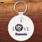 Porte-clés Malamute d'Alaska I Love (Recto)