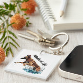 Porte-clés Malinois de la Faune dans l'eau (Devant Droit)