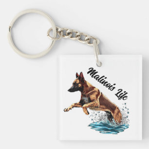 Porte-clés Malinois de la Faune dans l'eau