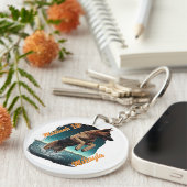 Porte-clés Malinois noir et tan dans l'eau (Devant droit)