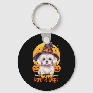 Porte-clés Maltais Halloween Chien Howl O Ween Funny Animal P