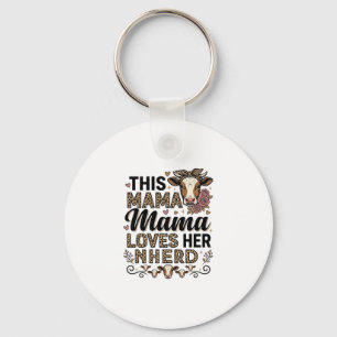 Porte-clés Mama Aime Son Troupeau Vintage Cow Mom Shirt Desig