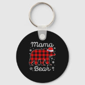 Porte-clés Mama Bear Christmas Pajamas Red Plaid Buffalo Fami (Recto)