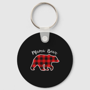 Porte-clés Mama Bear _ Femmes à carreaux rouges Pyjama de Noë