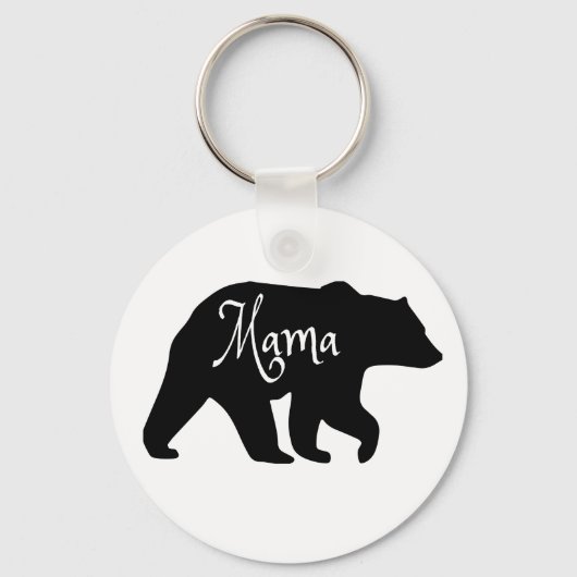 Porte-clés Mama Bear noir et blanc (Recto)