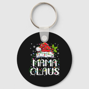 Porte-clés Mama Claus Lumières de Noël Pyjama Famille Corresp
