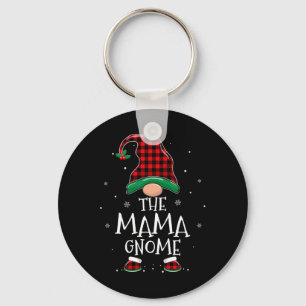 Porte-clés Mama Gnome Xmas Famille Correspondant Rouge Plaqué
