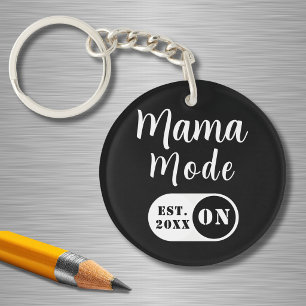 Porte-clés Mama Mode activé, Année Estimée, Maman noire perso