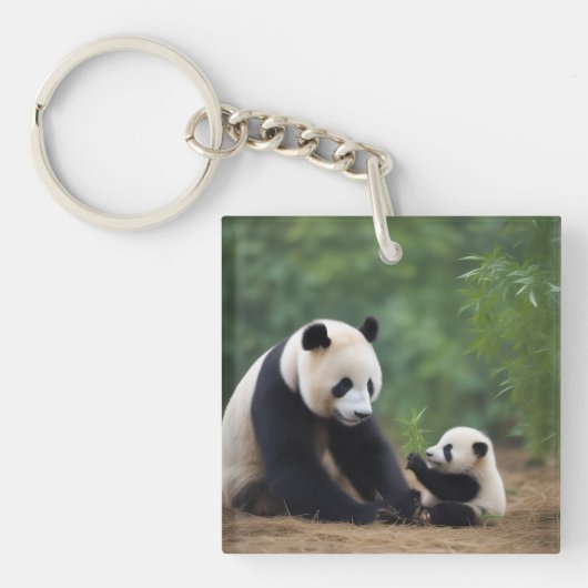 Porte-clés Mama Panda Et Porte - clé Bébé (Devant)
