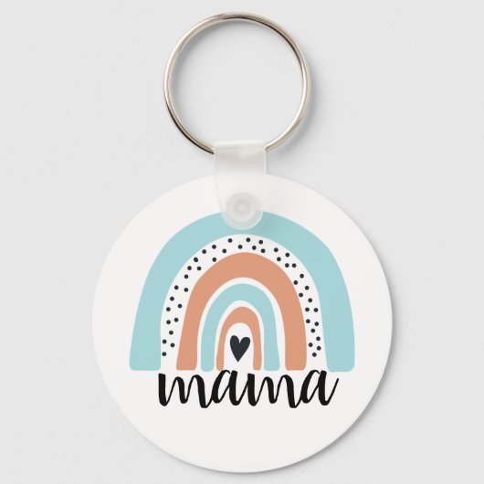 Porte-clés Mama Rainbow Blue Peach (Recto)