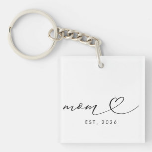 Porte-clés Maman a établi un script & cœur Nouveau cadeau pou
