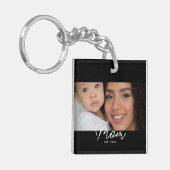 Porte-clés Maman a établi une photo de script moderne (Devant gauche)