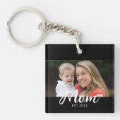 Porte-clés Maman a établi une photo de script moderne (Devant)