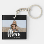 Porte-clés Maman a établi une photo de script moderne (Dos)