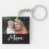 Porte-clés Maman a établi une photo de script moderne (Dos)
