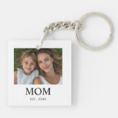 Porte-clés Maman a établi une photo de script moderne (Dos)