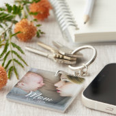 Porte-clés Maman a établi une photo de script moderne (Devant Droit)