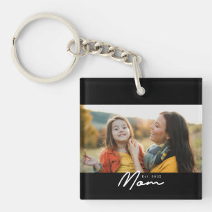 Porte-clés Maman a établi une photo de script moderne
