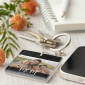Porte-clés Maman a établi une photo de script moderne (Devant Droit)