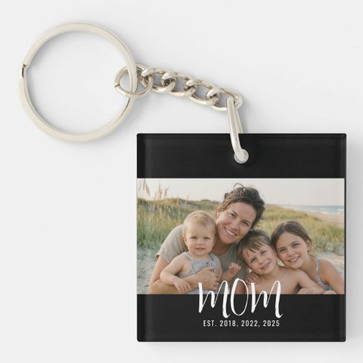 Porte-clés Maman a établi une photo de script moderne (Devant)