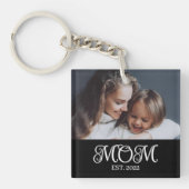 Porte-clés Maman a établi une photo de script moderne (Devant)