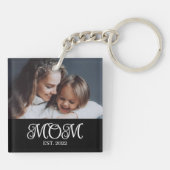 Porte-clés Maman a établi une photo de script moderne (Dos)