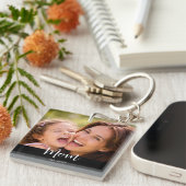 Porte-clés Maman a établi une photo de script moderne (Devant Droit)