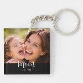 Porte-clés Maman a établi une photo de script moderne (Dos)