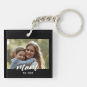 Porte-clés Maman a établi une photo de script moderne (Dos)